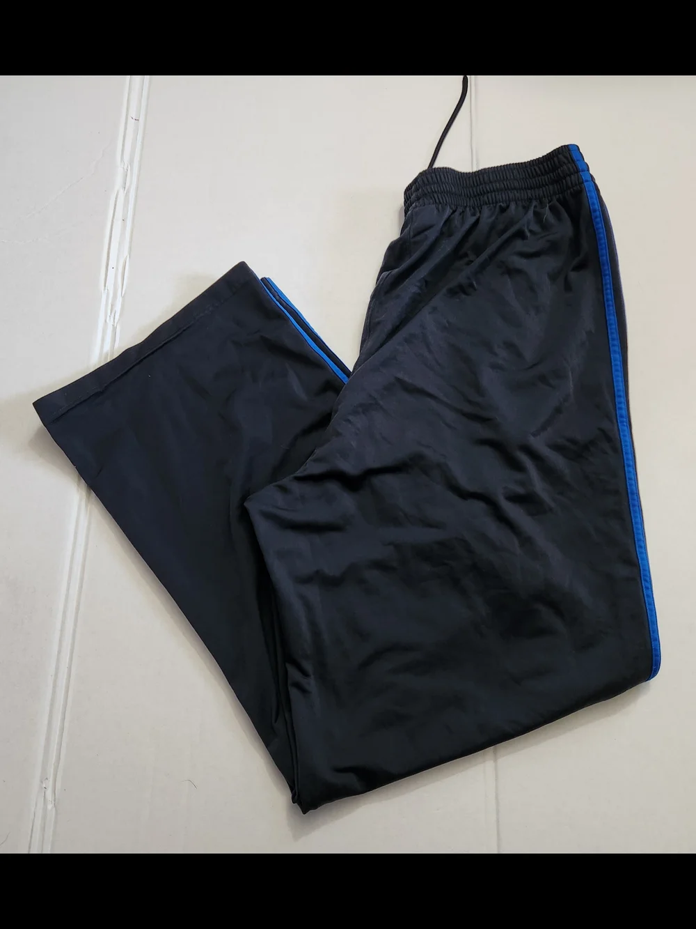 Vintage Adidas Black Blue Stripe Track Pants Mens XL 04/14